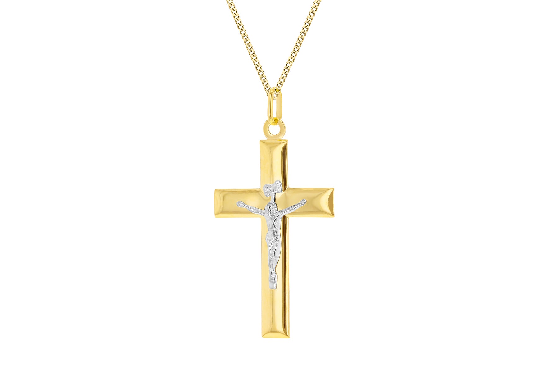 Two tone cross on sale pendant