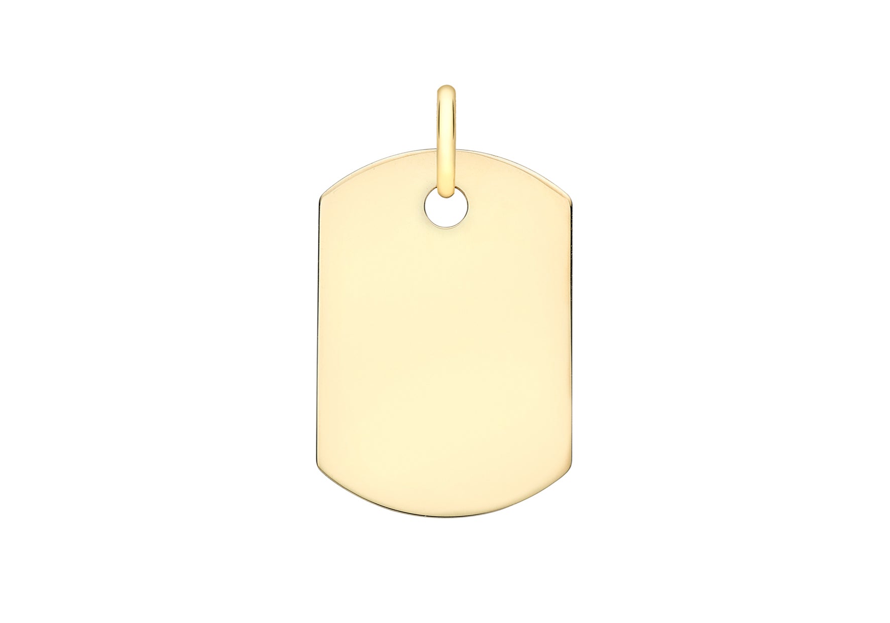 Solid gold dog tag on sale pendant