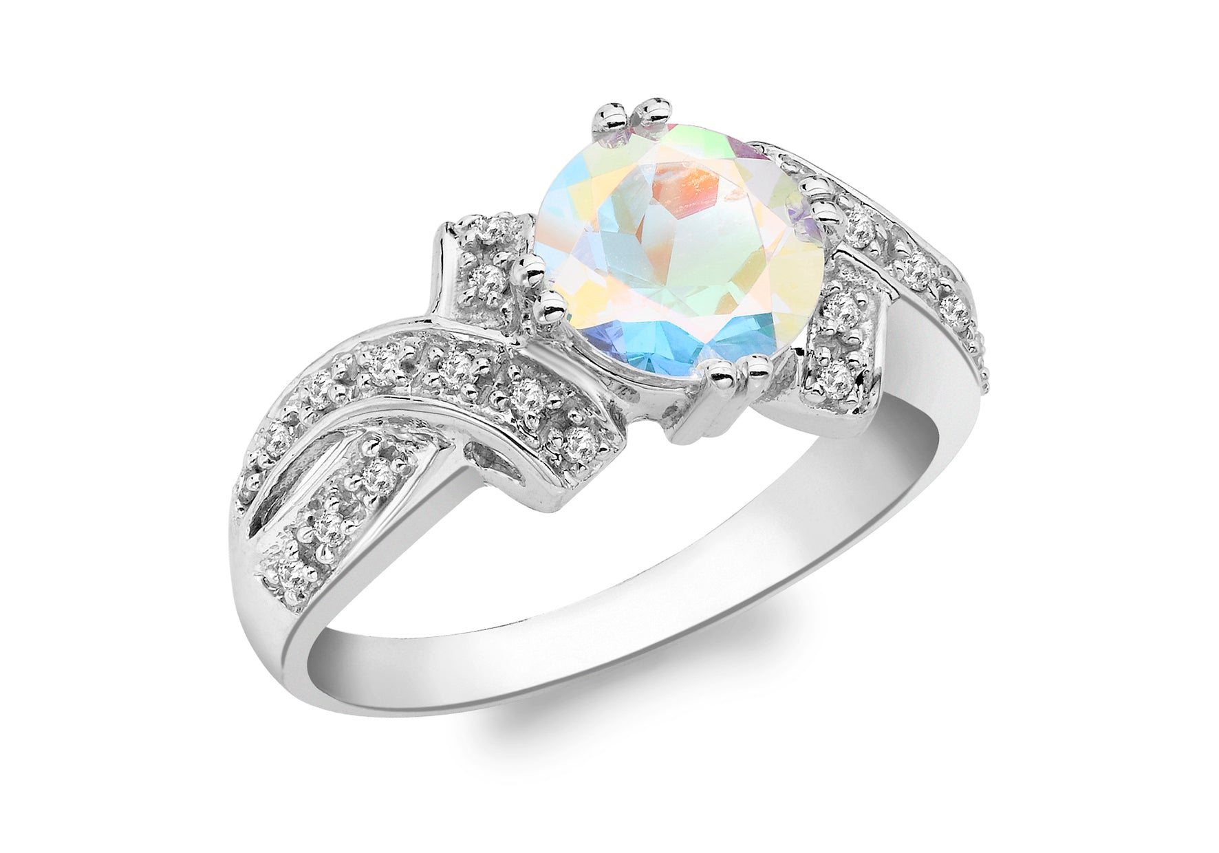 White gold mystic hot sale topaz ring