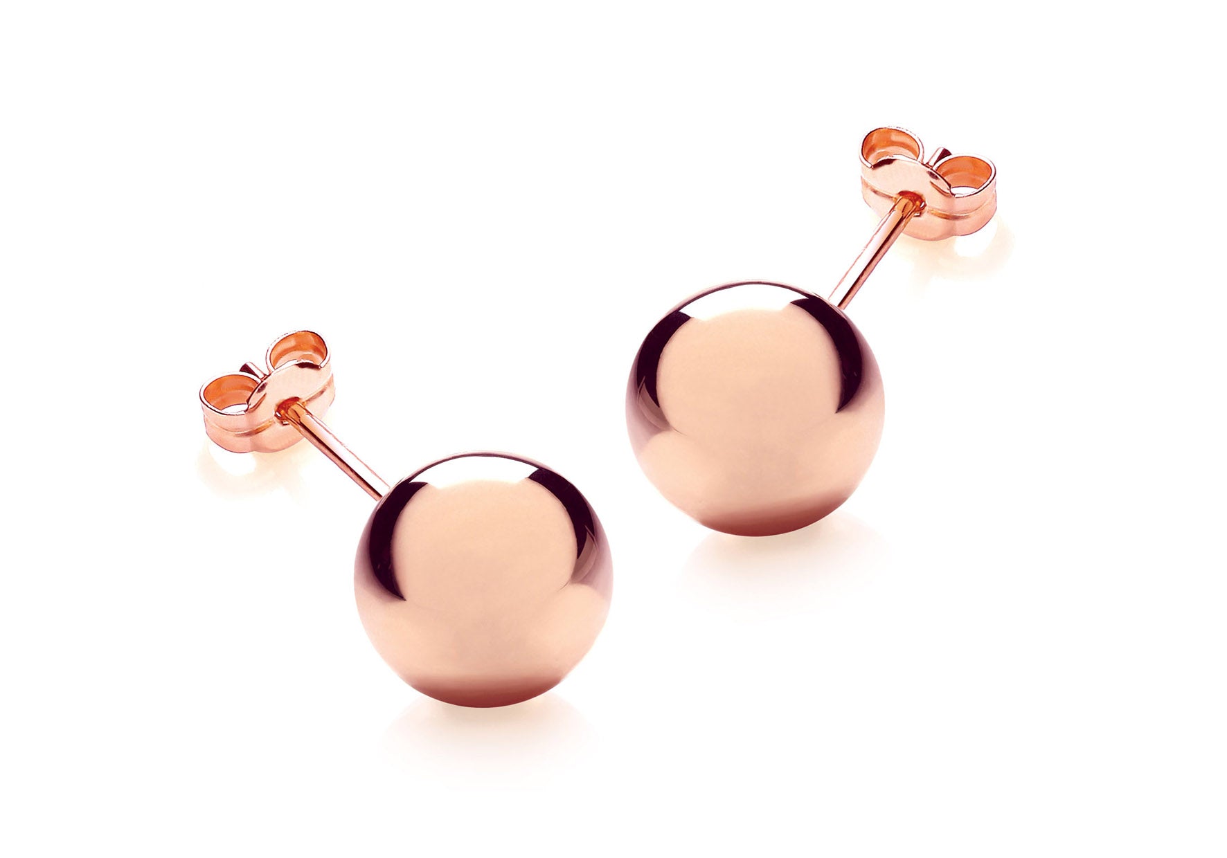 Rose gold ball on sale stud earrings 8mm