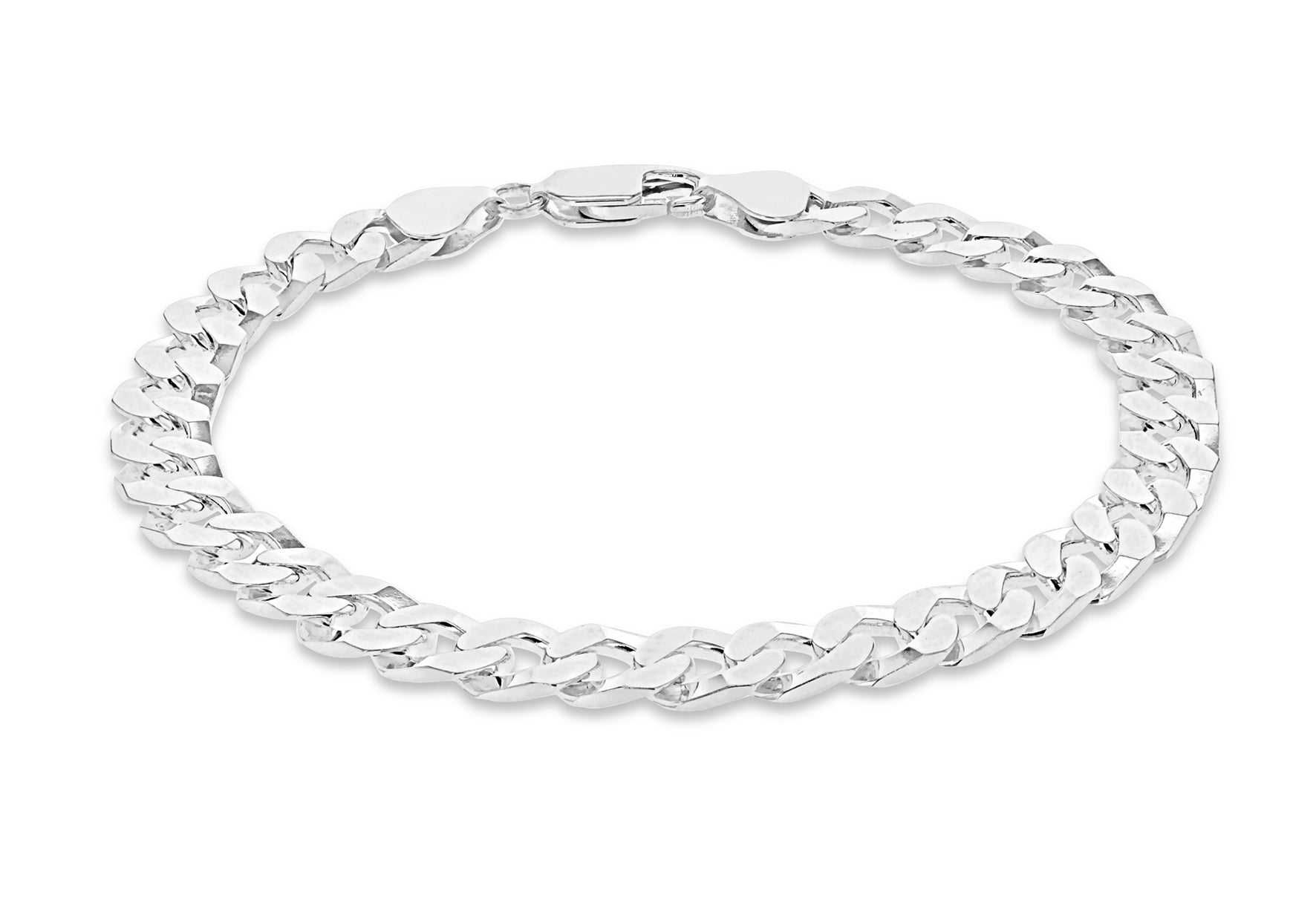 Sterling Silver Square Curb Link hotsell Bracelet