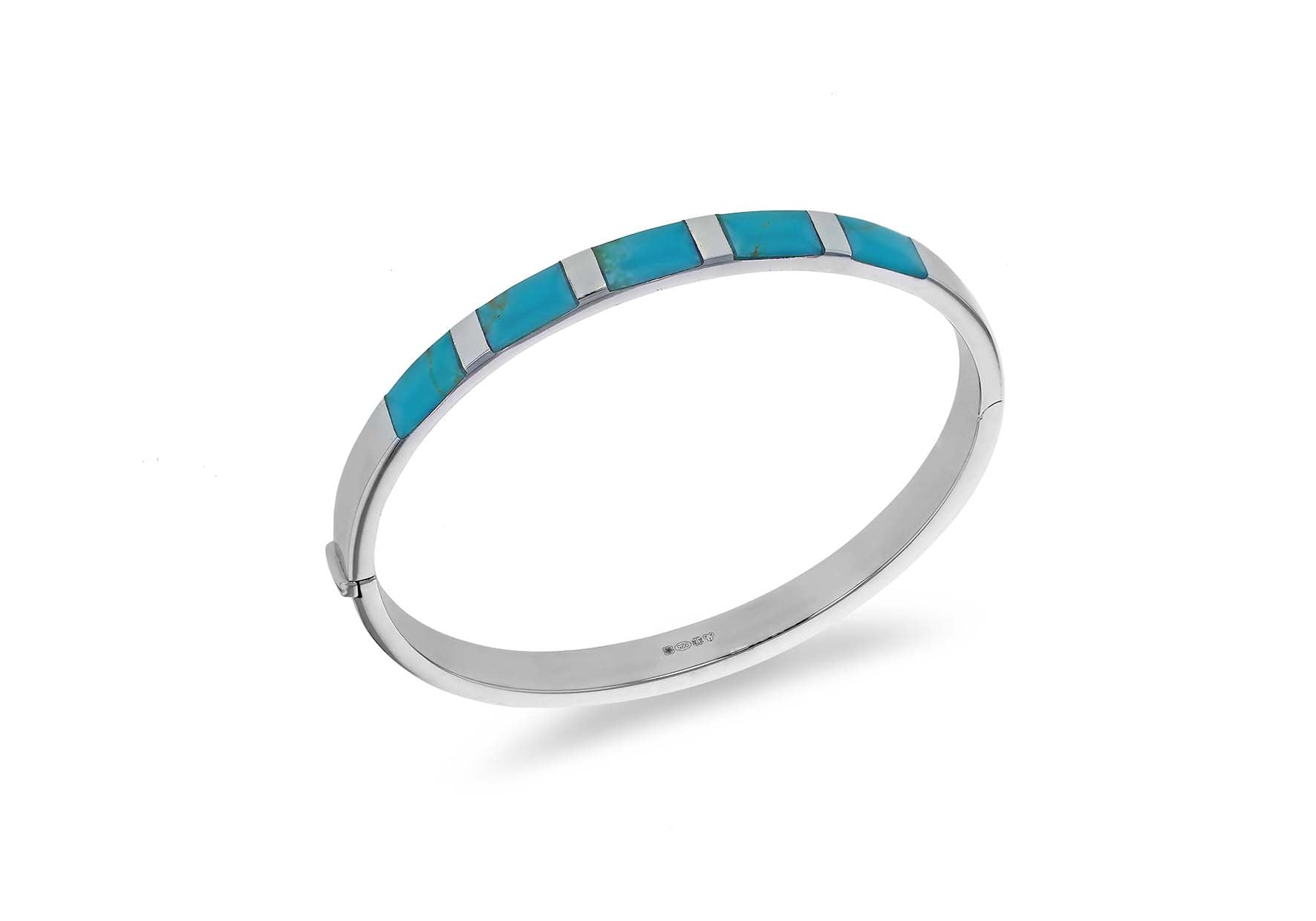 Turquoise bangle deals bracelet silver