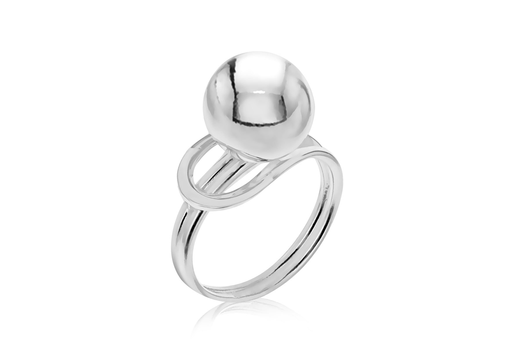 Silver sale ball ring