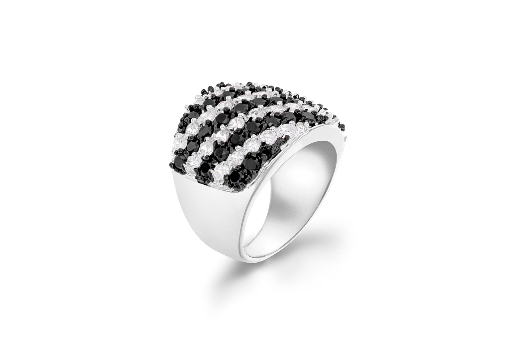 Silver ring with black on sale stripe