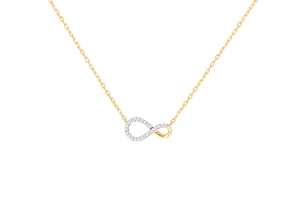 18ct Gold 0.10ct Diamond Infinity Necklace