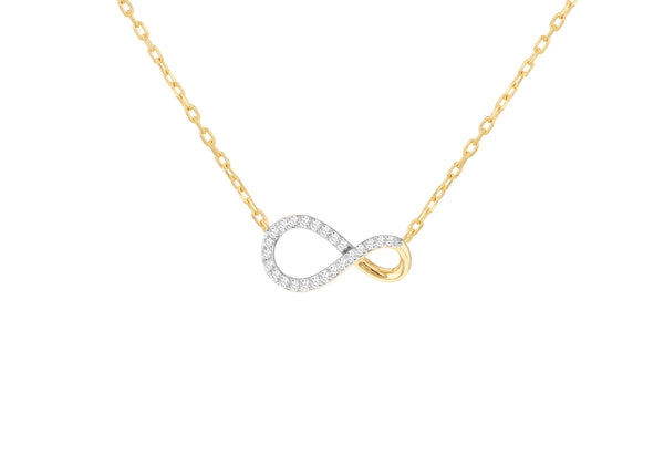 18ct Gold 0.10ct Diamond Infinity Necklace