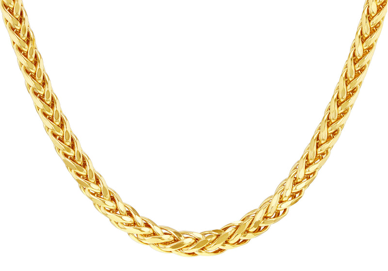 9ct Yellow Gold Faceted Spiga Rope Chain