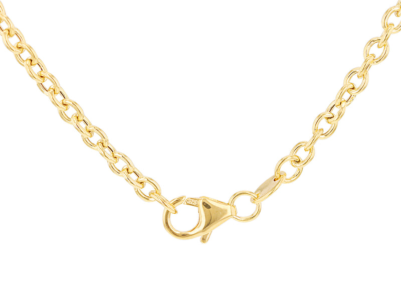 9ct Yellow Gold Grained Oval Rope Links Chain Necklace