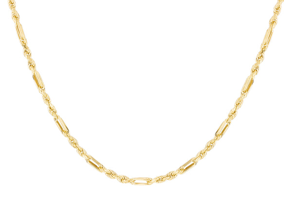 9ct Yellow Gold Diamond Cut Knot Links Chain