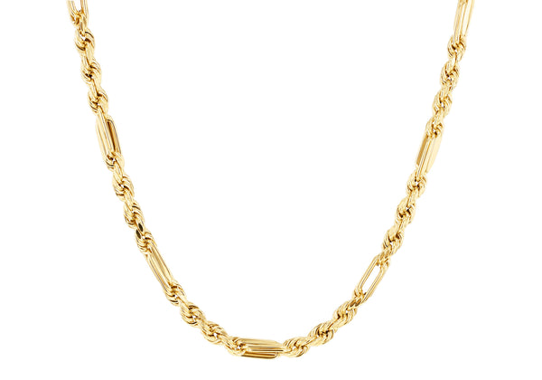 9ct Yellow Gold Diamond Cut Knot Links Rope Chain