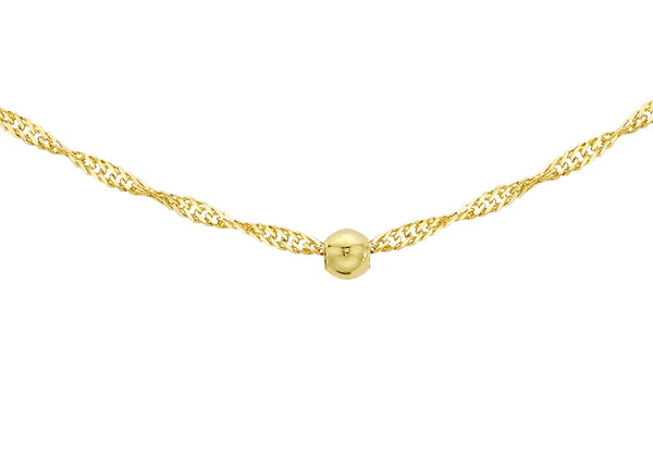 9ct Yellow Gold Diamond Cut Ball and Twist Curb Chain