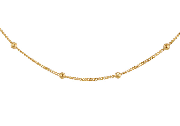 9ct Yellow Gold Curb and Ball Chain