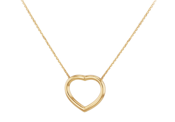 9ct Yellow Gold Adjustable Heart Necklace