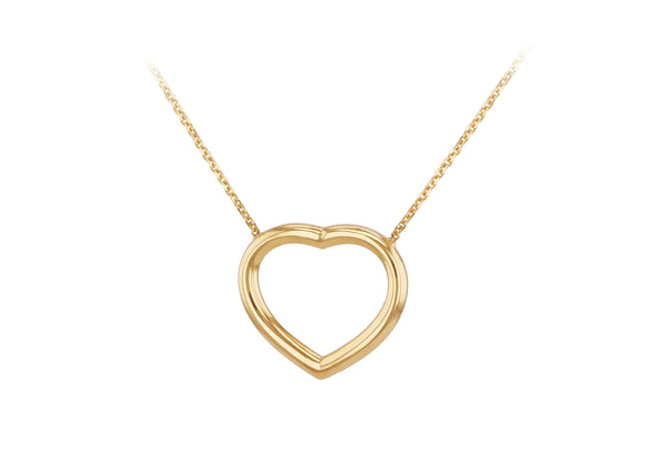 9ct Yellow Gold Adjustable Heart Necklace