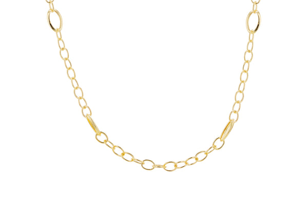 9ct Yellow Gold Oval Belcher Chain Necklace