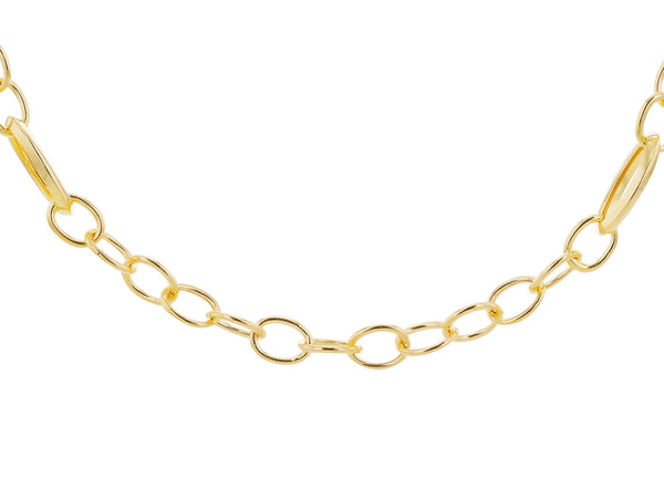 9ct Yellow Gold Oval Belcher Chain Necklace