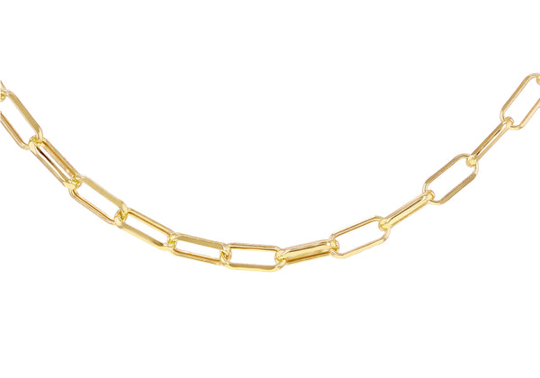 9ct Yellow Gold Faceted Paper Chain Necklace