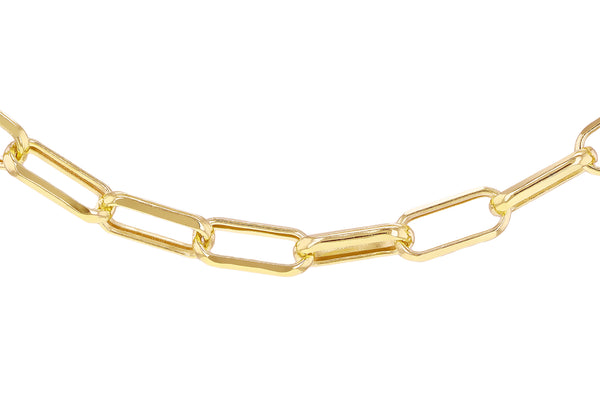 9ct Yellow Gold Faceted Paper Chain Necklace