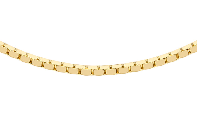 9ct Yellow Gold 40 Slim Mirror Box Chain