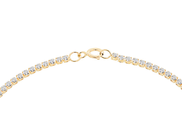 9ct Yellow Gold White Zirconia Tennis Bracelet