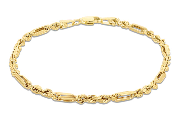 9ct Yellow Gold Diamond Cut Knot Twist Bracelet