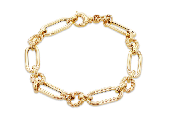 9ct Yellow Gold Ring Knot Links Bracelet