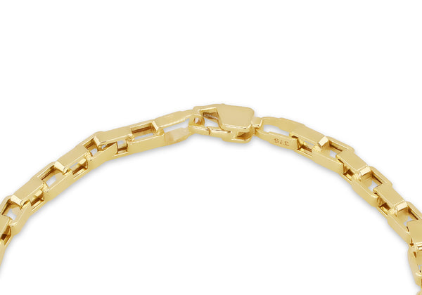 9ct Yellow Gold Square Paper Chain Bracelet