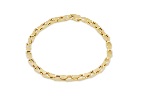 9ct Yellow Gold Square Paper Chain Bracelet