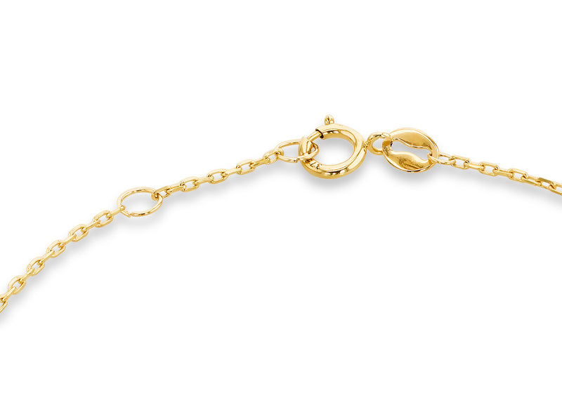 9ct Yellow Gold Mother Of Pearl Clover Ball Bracelet