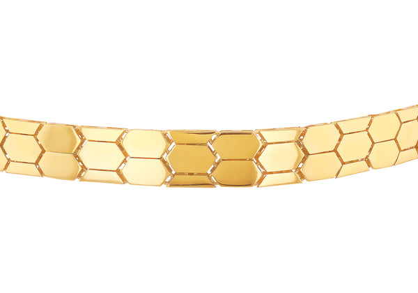 9ct Yellow Gold Honeycomb Links Bracelet