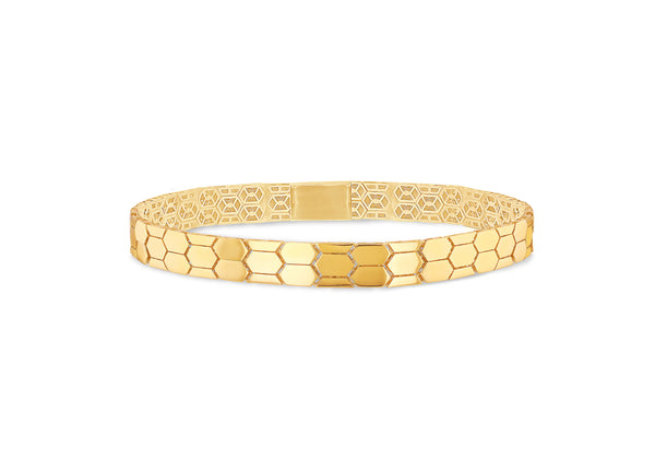 9ct Yellow Gold Honeycomb Links Bracelet