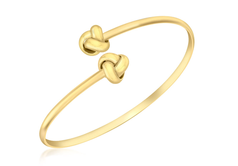 18ct Yellow Gold Crossover Knot Torque Bangle