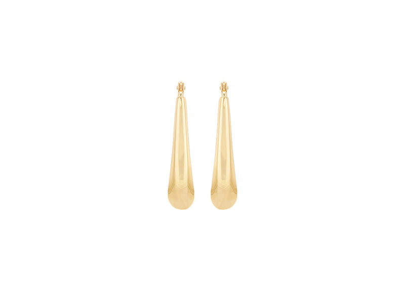 9ct Yellow Gold Protracted Hoop Earrings