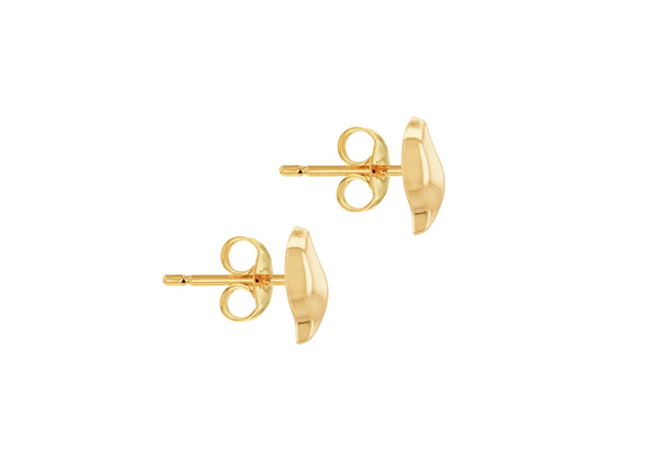 9ct Yellow Gold Wave Stud Earrings