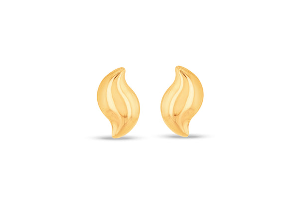 9ct Yellow Gold Wave Stud Earrings