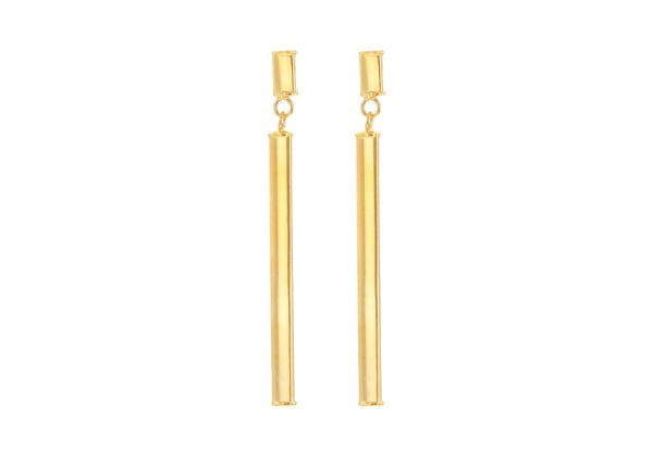 9ct Yellow Gold Bar Drop Earrings