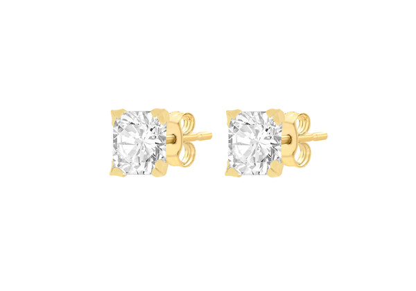 9ct Yellow Gold Square Stud Earrings