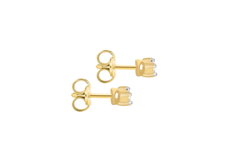 9ct Yellow Gold 0.15ct Solitaire Diamond Stud Earrings