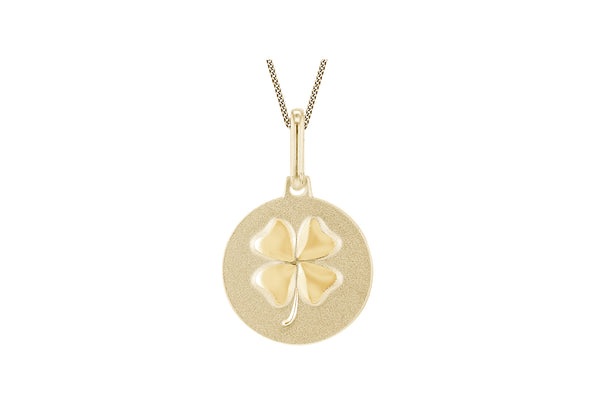 9ct Yellow Gold Four Leaf Clover Pendant