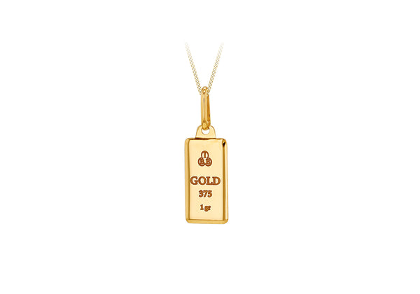 9ct Yellow Gold One Gram Ingot Pendant