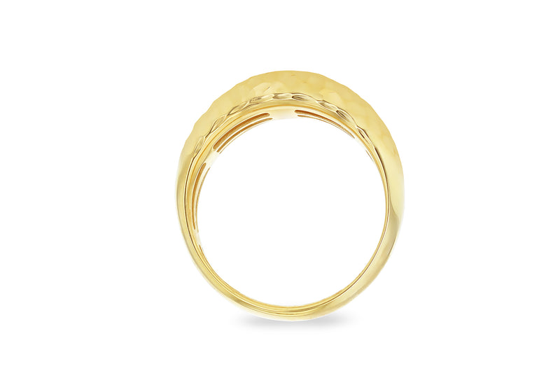 9ct Yellow Gold Diamond Cut Dome Ring