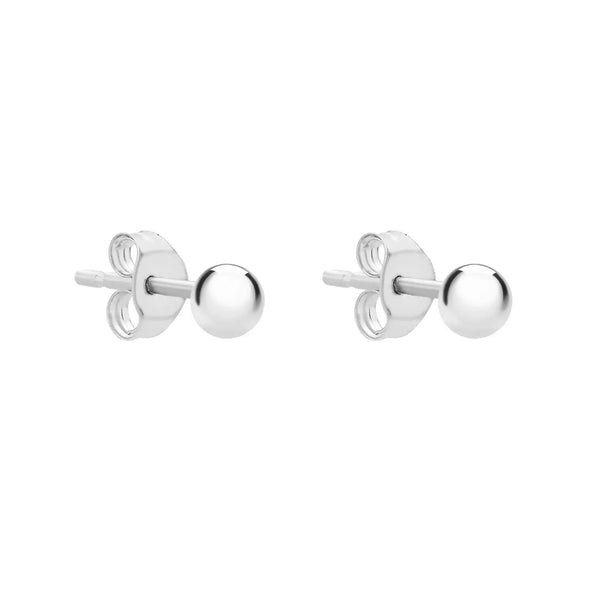 18ct White Gold 5mm Polished Ball Stud Earrings