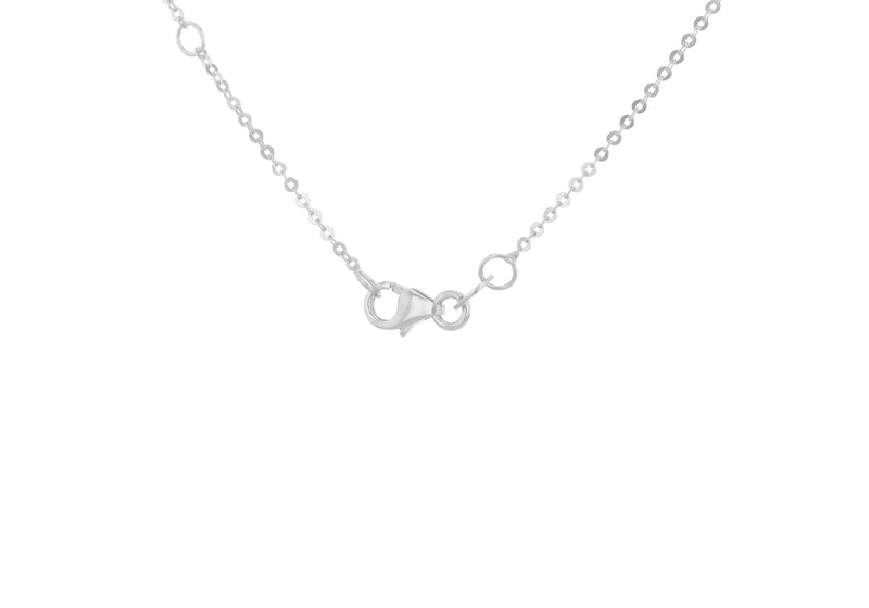 9ct White Gold Zirconia Petal Necklace