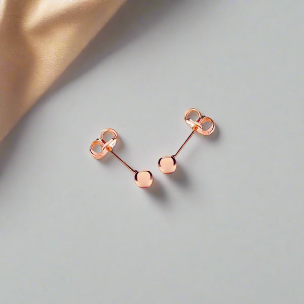 18ct Rose Gold 4mm Ball Stud Earrings