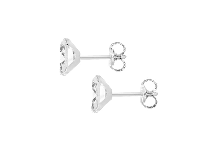 9ct White Gold Square Stud Earrings