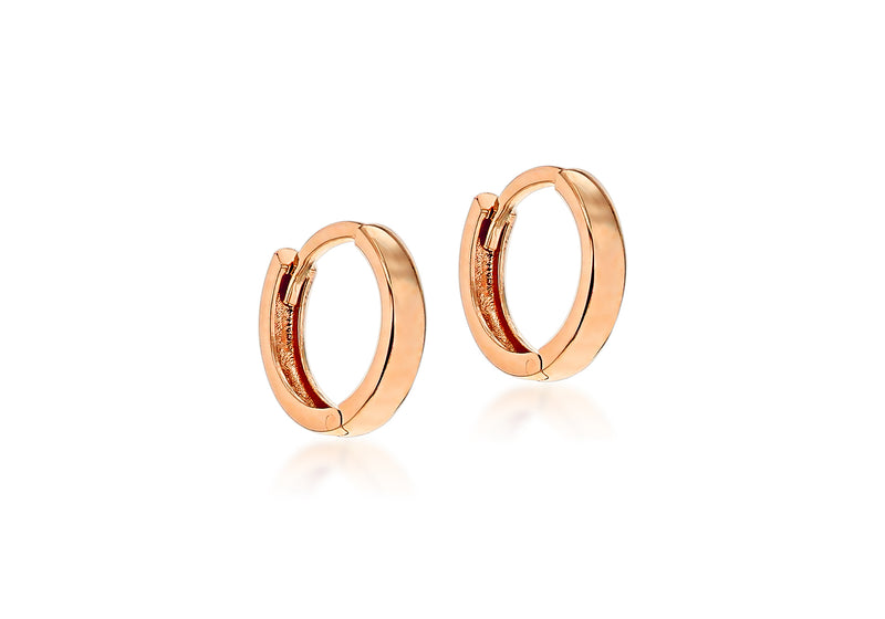 9ct Rose Gold Band Huggy Hoop Earrings