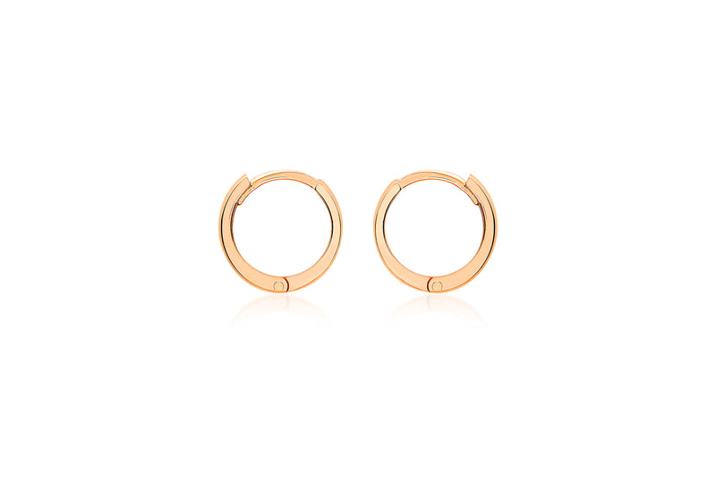 9ct Rose Gold Band Huggy Hoop Earrings