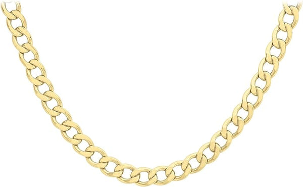 9ct Yellow Gold 200 Large Spring Ring Flat Curb Chain