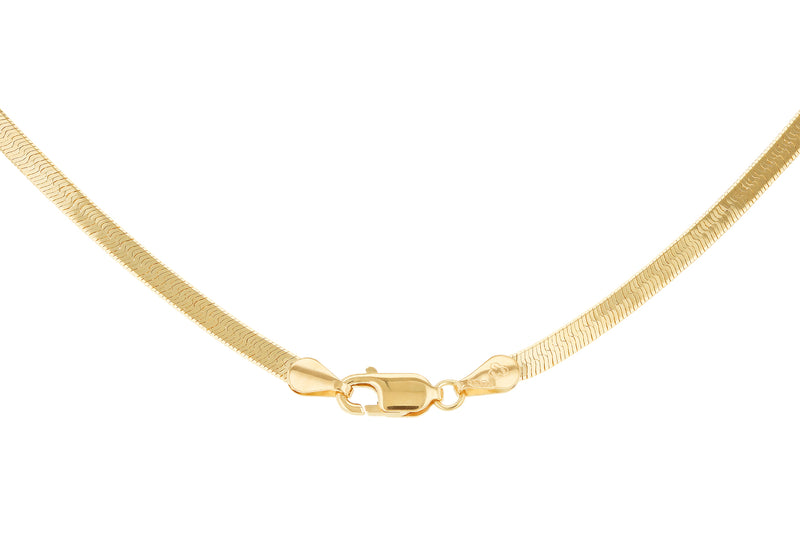 18ct Yellow Gold Herringbone Chain Necklace