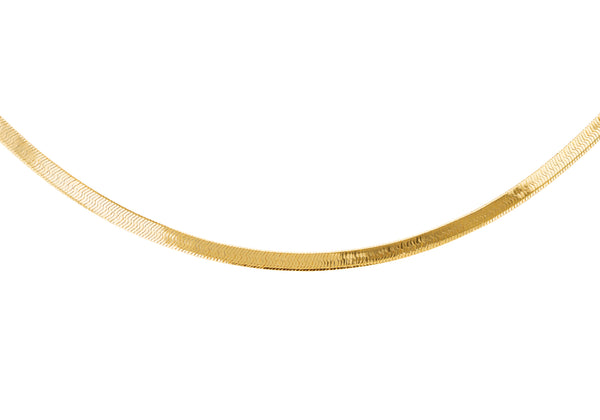 18ct Yellow Gold Herringbone Chain Necklace